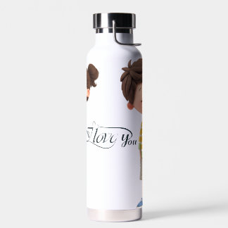 Ilove you - Floral Water Flasche