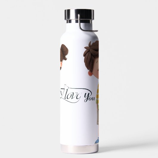 Ilove you - Floral Water Flasche (Links)