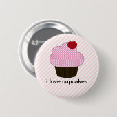 ilovecupcakes runder Knopf Button (Vorne & Hinten)