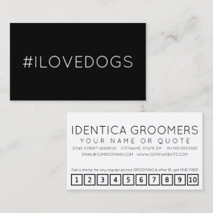 #ILOVEDOGS Hashtag Loyalitätskarte Treuekarte