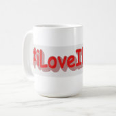 "#iLoveIllinois " Niedliches Design. Jetzt kaufen Kaffeetasse (Vorderseite Links)