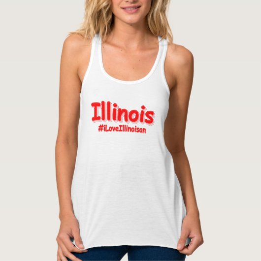 "#iLoveIllinoisan " Niedliches Design. Jetzt kaufe Tank Top (Vorderseite)