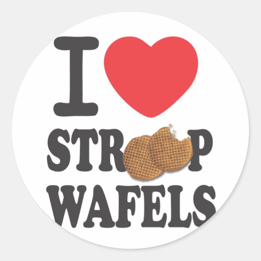 iLoveStroopwafels.com Runder Aufkleber (Vorderseite)