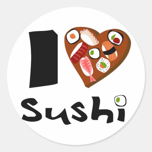 ilovesushipegatina runder aufkleber (Vorderseite)
