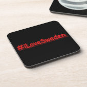 "#iLoveSweden" Niedliches Design. Jetzt kaufen Getränkeuntersetzer (Linke Seite)