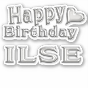 Ilse Happy Birthday silver Aufkleber Sticker