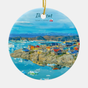 Ilulissat, Grönland - Eisbergstadt Keramik Ornament