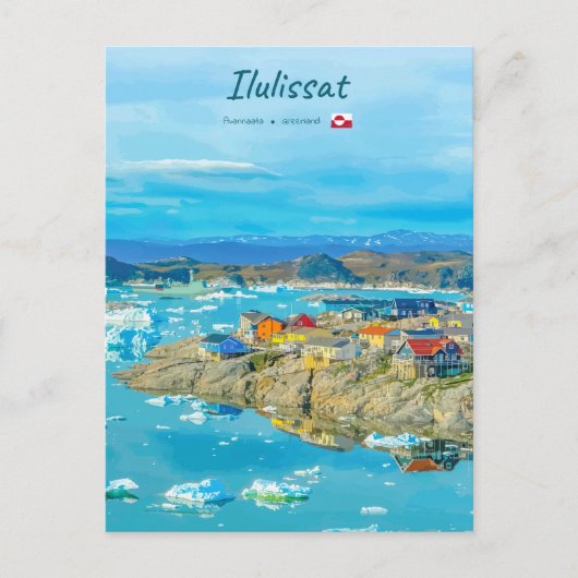 Ilulissat, Grönland - Eisbergstadt Postkarte (Vorderseite)