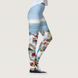Ilulissat Grönland Muster für farbenfrohe Häuser Leggings