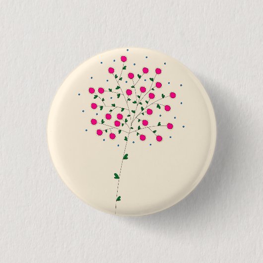 Ilustração Moderna e Radiante com Flores Rosa Button (Vorderseite)