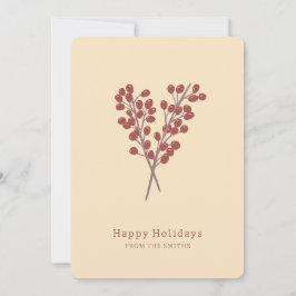 ilustración bayas rojas planta de navidad vintage feiertagskarte