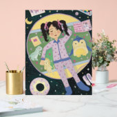 Ilustración Infantil: Niña en Universo Acrylschild (Hochzeit)