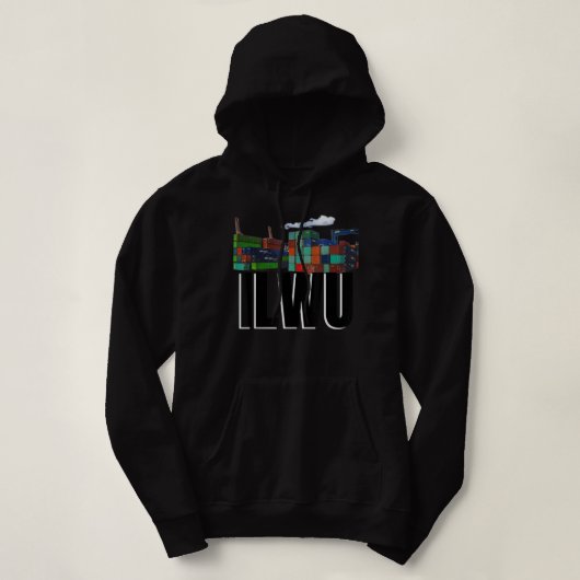 ILWU Container Yard Cloudy Longshore  Hoodie (Design vorne)