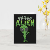 Ily Alien Asl Hand Gesture Deaf Hörgeräusch Karte (Gelbe Blume)