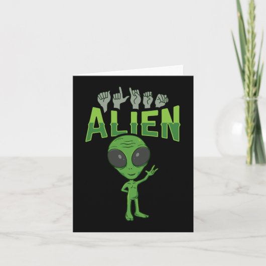 ILY Alien ASL Hand Gesture Deaf Hörverlust Aware Karte (Vorderseite)
