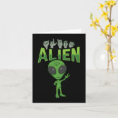 ILY Alien ASL Hand Gesture Deaf Hörverlust Aware Karte (Gelbe Blume)