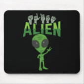 ILY Alien ASL Hand Gesture Deaf Hörverlust Aware Mousepad (Vorne)