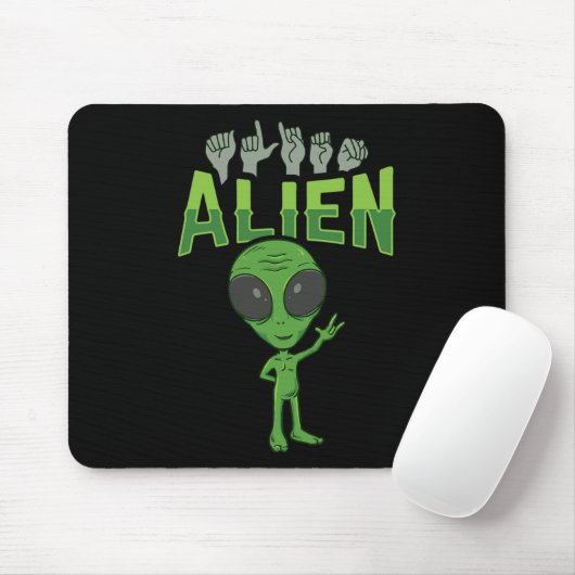 ILY Alien ASL Hand Gesture Deaf Hörverlust Aware Mousepad (Mit Mouse)