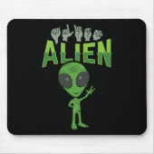 ILY Alien ASL Hand Gesture Deaf Hörverlust Aware Mousepad (Vorne)