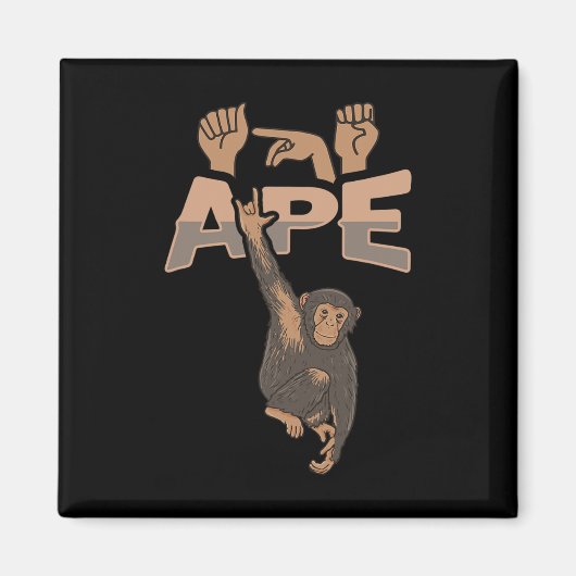 Ily Ape Asl Hand Gesture Deaf Hearing Loss Awarene Magnet (Vorne)