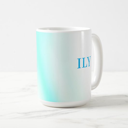 ILY Aqua Anpassbare Tasse (VorderseiteRechts)