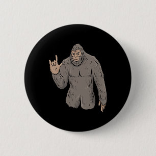 ILY BIG Foot ASL Hand Gesture Deaf Hörverlust Aw Button