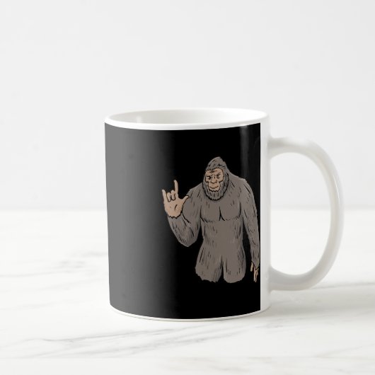 ILY BIG Foot ASL Hand Gesture Deaf Hörverlust Aw Kaffeetasse (Rechts)