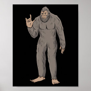 ILY BIG Foot ASL Hand Gesture Deaf Hörverlust Aw Poster
