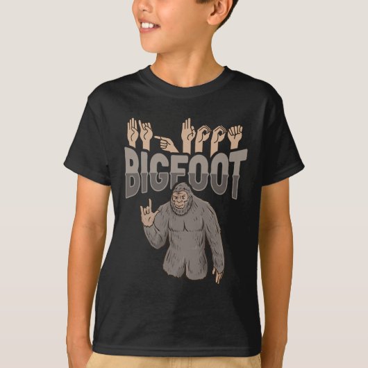 ILY Bigfoot ASL Hand Gesture Deaf Hörverlust Awa T-Shirt (Vorderseite)