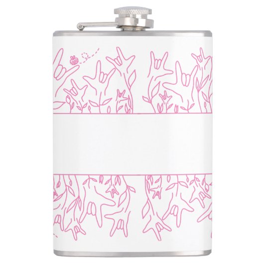 ILY Bloom - Individuelle Name ASL Design Flachmann (Vorderseite)