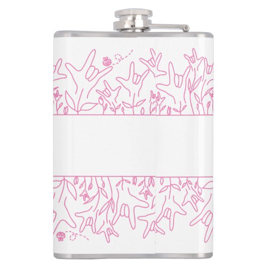 ILY Bloom - Individuelle Name ASL Design Flachmann (Rückseite)