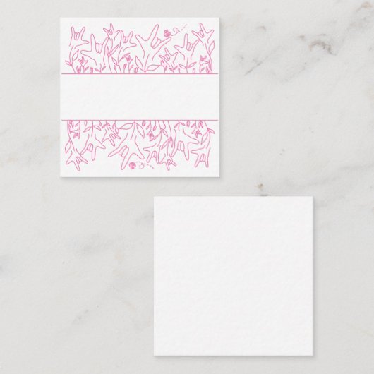 ILY Bloom - Individuelle Name ASL Design Quadratische Visitenkarte (Vorne/Hinten)