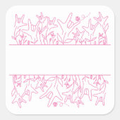 ILY Bloom - Individuelle Name ASL Design Quadratischer Aufkleber (Vorderseite)
