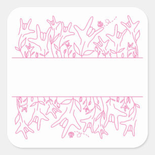 ILY Bloom - Individuelle Name ASL Design Quadratischer Aufkleber