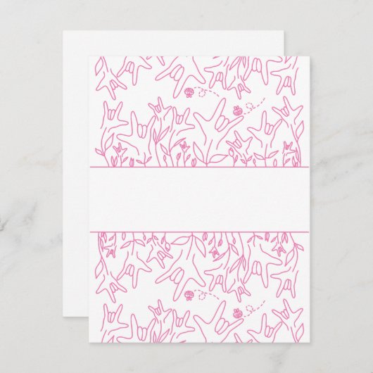 ILY Bloom - Individuelle Name ASL Design RSVP Karte (Vorne/Hinten)