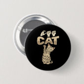 Ily Cat Asl Hand Gesture Deaf Hearing Loss Awarene Button (Vorne & Hinten)
