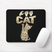 ILY Cat ASL Hand Gesture Deaf Hörverlust Awarene Mousepad (Mit Mouse)