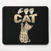 ILY Cat ASL Hand Gesture Deaf Hörverlust Awarene Mousepad (Vorne)