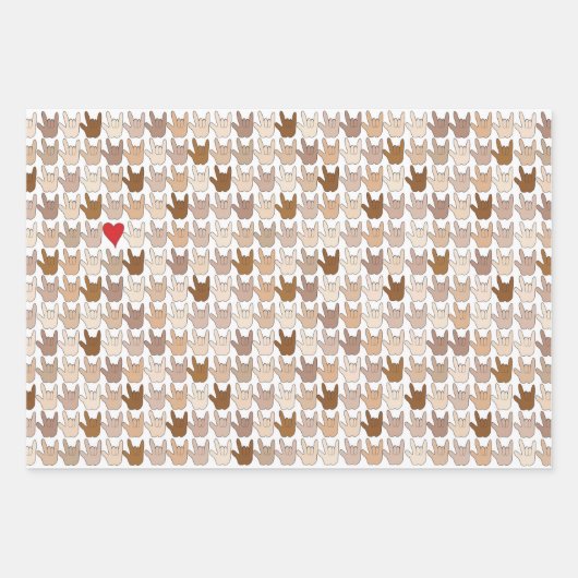 ILY Hände - Farbumhüllungspapierblätter Geschenkpapier Set (Vorderseite 3)