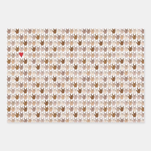 ILY Hände - Farbumhüllungspapierblätter Geschenkpapier Set (Vorderseite 2)