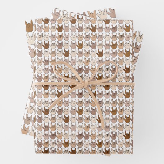 ILY Hände - Farbumhüllungspapierblätter Geschenkpapier Set (Beispiel)