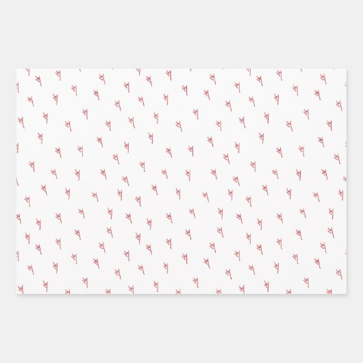 ILY Hands Red Sketchy Geschenkpapier Set (Vorderseite 3)