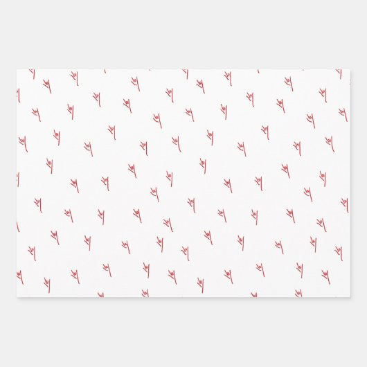 ILY Hands Red Sketchy Geschenkpapier Set (Vorderseite)