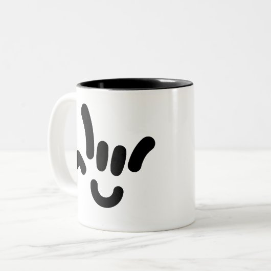 ILY (i-LIEBE SIE) in ASL Zweifarbige Tasse (Vorderseite Links)