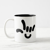 ILY (i-LIEBE SIE) in ASL Zweifarbige Tasse (Links)