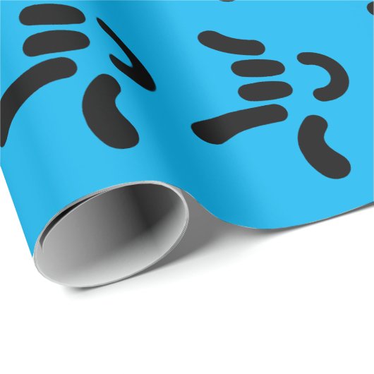 ILY (I Liebe You) ASL - Geschenk Wrapping Blue Geschenkpapier (Rolleneckpunkt)