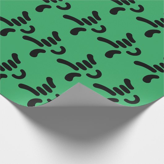 ILY (I Liebe You) ASL - Geschenkpackung GRÜNE Geschenkpapier (Ecke)
