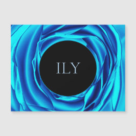 ILY Metallic Blue Rose Magnetkarte