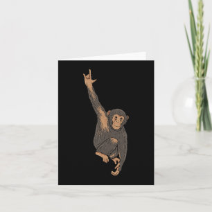 ILY Monkey ASL Hand Gesture Deaf Gehörloser Krieg Karte