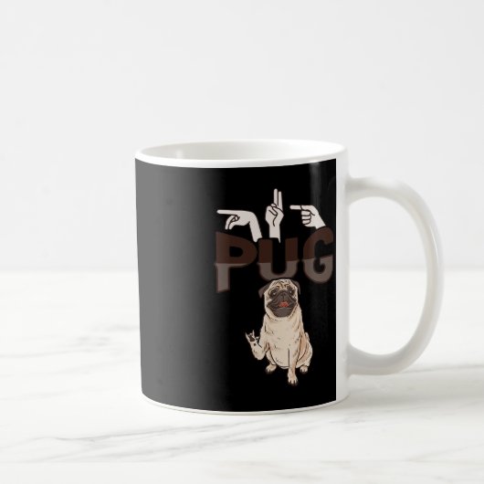 ILY Mops ASL Hand Gesture Deaf Hörverlust Awarene Kaffeetasse (Rechts)